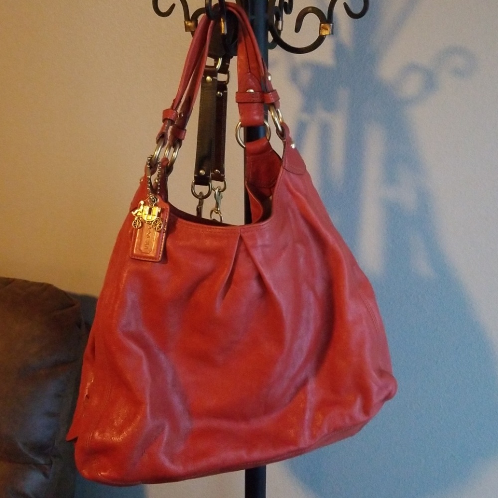 Madison Maggie burnt orange Coach handbag